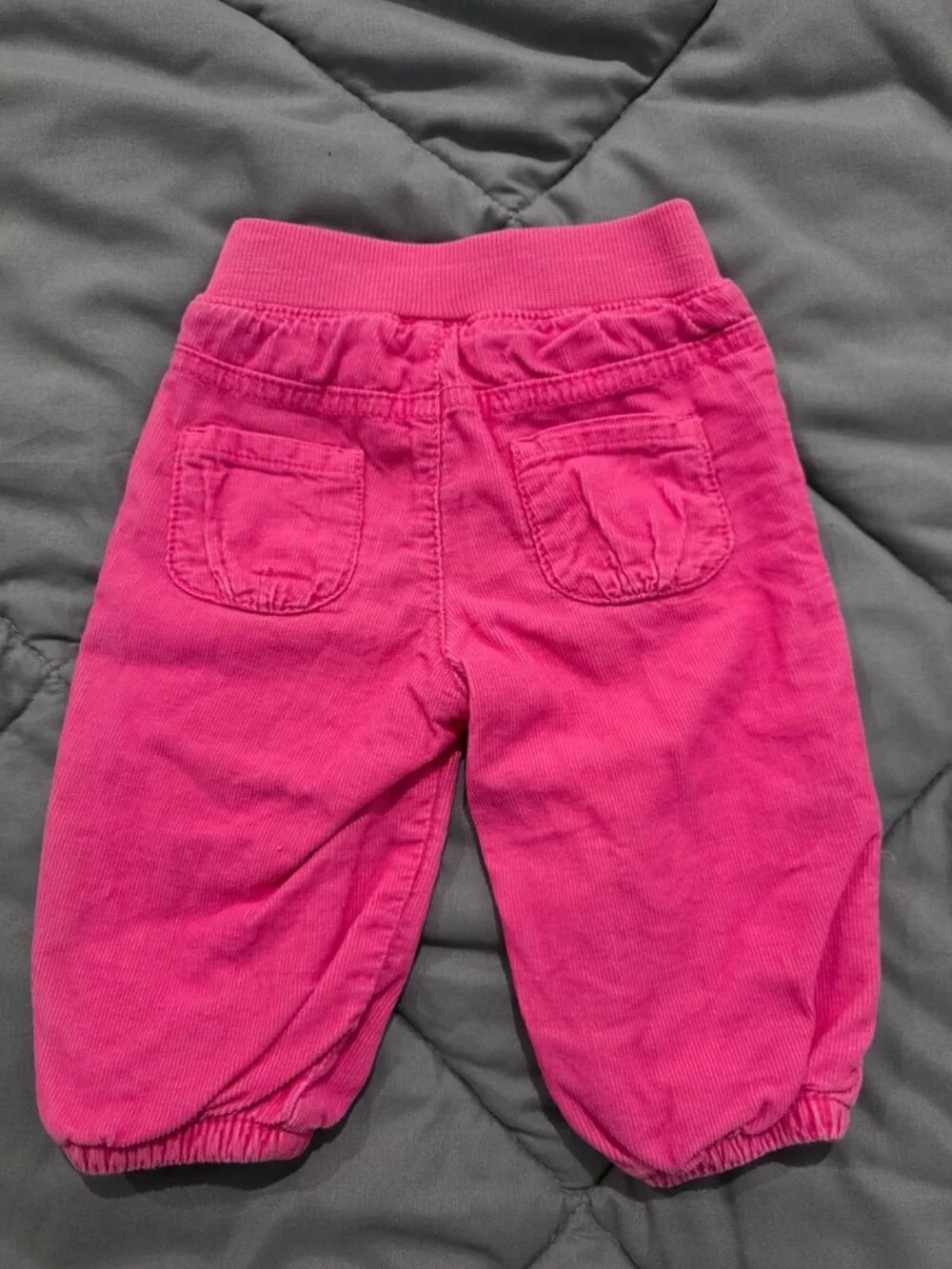Gymboree Baby Girls Pink Corduroy Pants 3-6 Months Ruffle Ankle